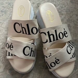 Cream Women's Sandals. CHLOE inspire replica.